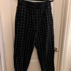 Madewell Black Plaid Pants